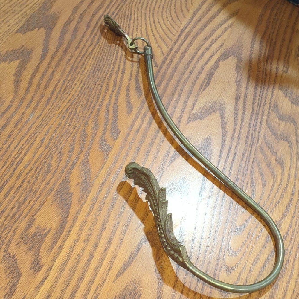 Vintage Large Brass Curtain Pull Back Hook.